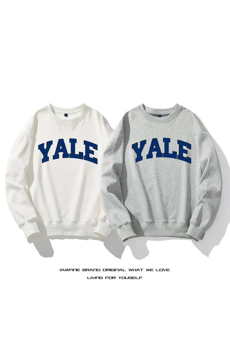 YALE letters Autumn  Fashion Casual Hoodies For Men Woman Sweatshirt Basic Solid Color High Quality Streetwear Top Thicker