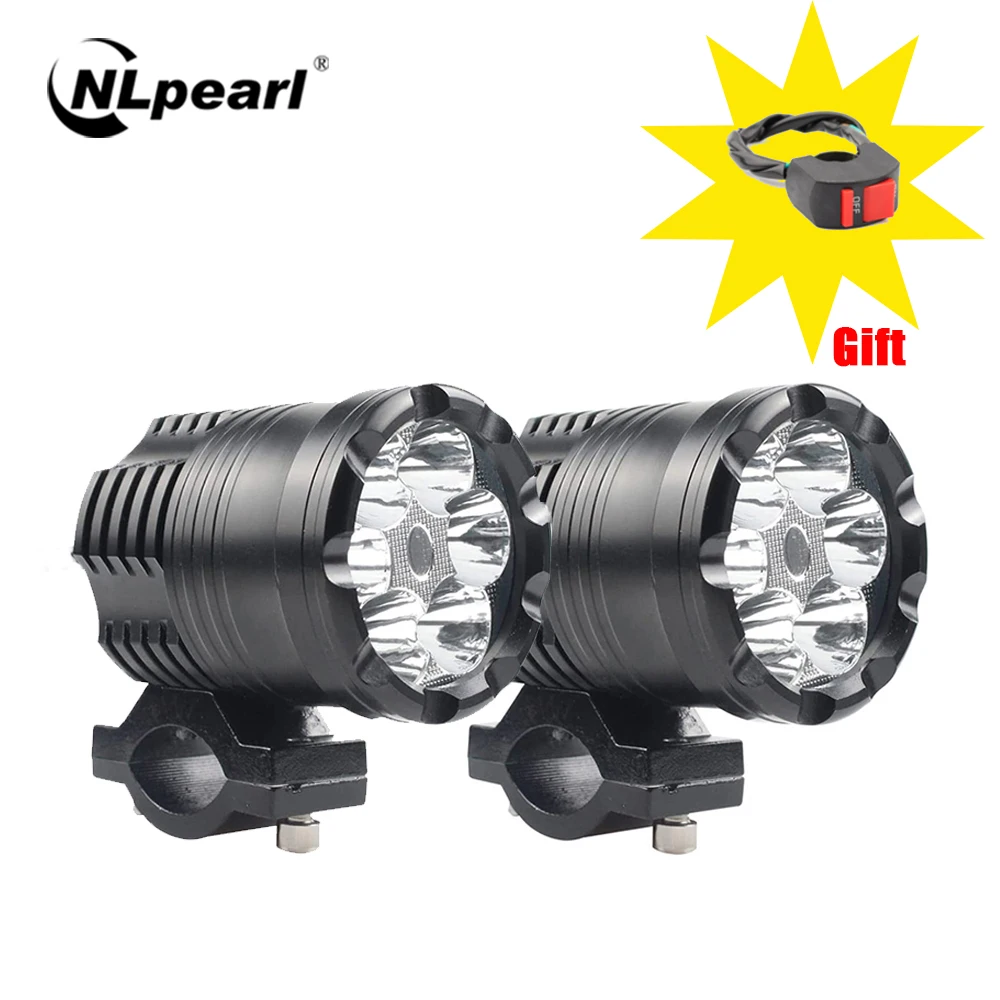 NLpearl Motorcycle LED Headlight Spotlight for BMW R1200GS ADV F800GS F650 K1200S LED Auxiliary Faro LED Moto Assemblie Lamp 12V