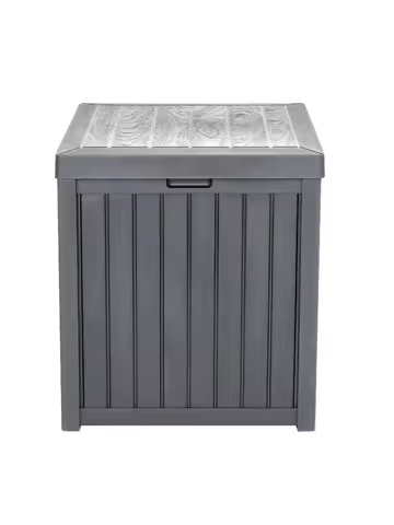 51gal 195L Outdoor Garden Plastic Storage Deck Box Chest Tools Cushions Toys Lockable Seat Waterproof