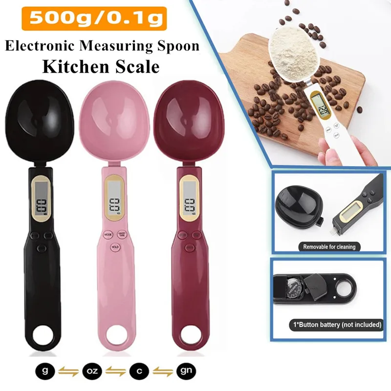 Mini Spoon Scale Digital Kitchen Scale Electronic LCD Food Scale 0.1-500g Cooking Flour Milk Coffee Powder Weight Measure Spoon