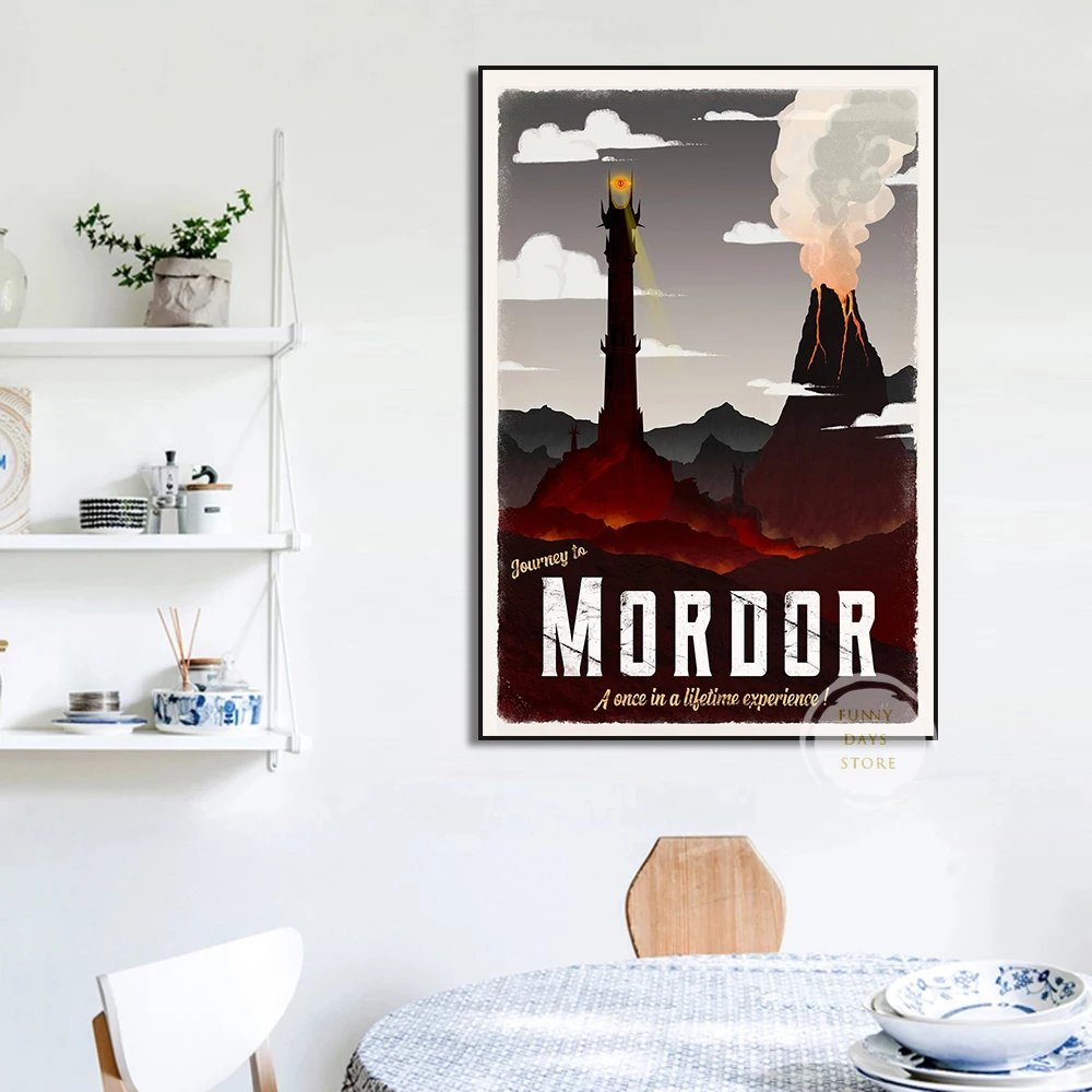 Middle Earth Fellowship of The Ring Minimal Movie Rivendell Canvas Art Posters Prints Travel Landscap Wall Painting Room Decor