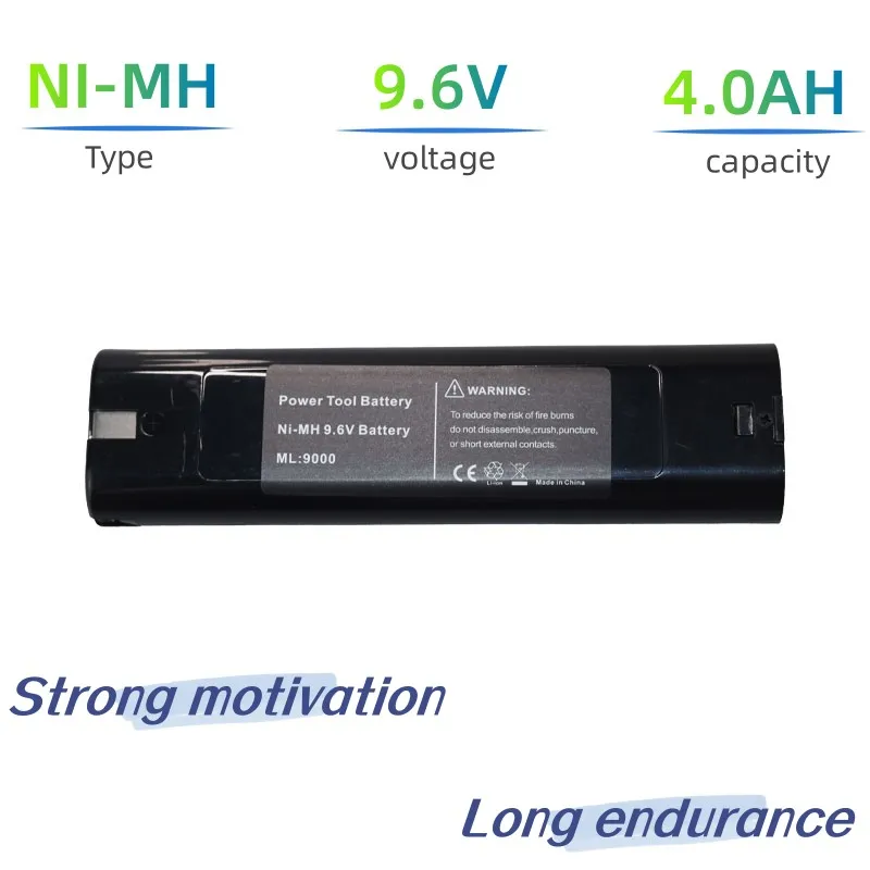 For Makita 9.6V 4000mAh Power Tool Battery 191681-2,193889-4,193890-9,9000,9001,9002,9033,9034,9600