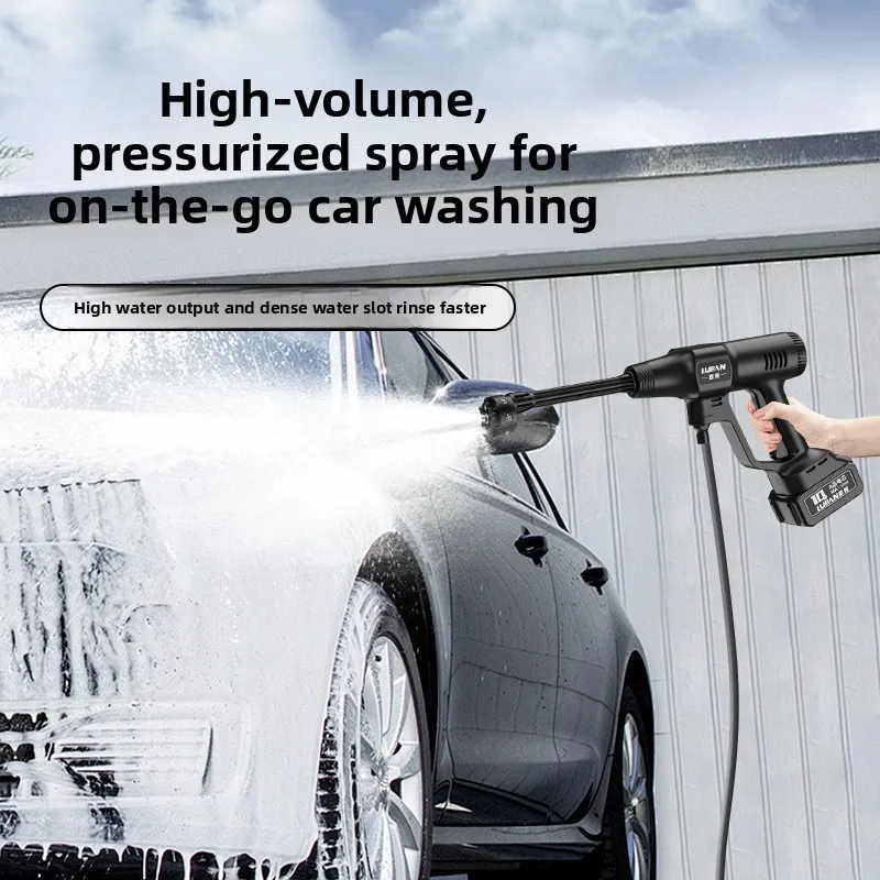 Rechargeable Multi-functional Car Wash High-pressure Water Gun Electric Display Shift Electric High-power Garden Spraying