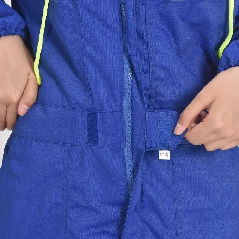 Work Clothes Reflective Zipper Pockets Unisex Work Overalls Safety Worker Coveralls for Auto Repairmen Mechanics for Dust-proof