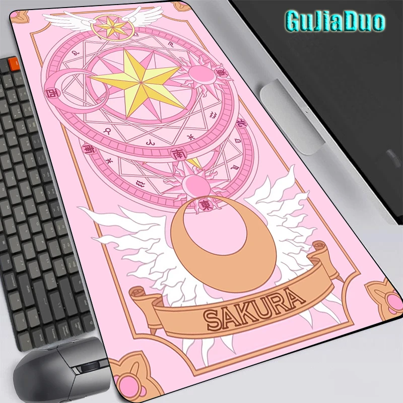 80x40 Sakura Cartoon Mouse Pad Computer Keyboard Table Pad Gaming Accessories Kawaii Comic Mousepad for Gamer Desk Mat Carpet