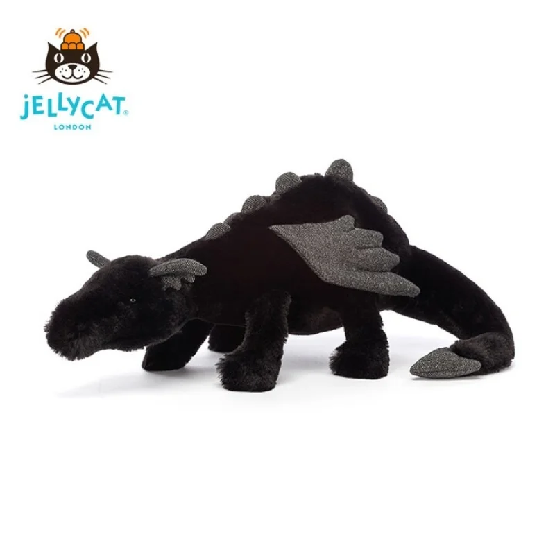 РЕДКИЙ на пенсии! АУТЕНТИЧНЫЙ плюш Jellycat Onyx Dragon — черный блестящий маленький размер, BNWT с мешком для пыли |   Мягкая мягкая игрушка для детей