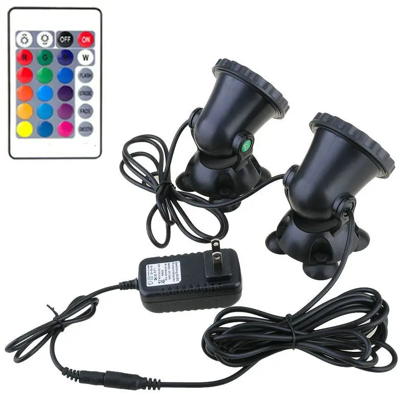 adjustable Submersible spotlight Underwater 36LED Spot Light Garden Pond Fish tank waterproof Aquarium pool lamp-COLOR CHANGING