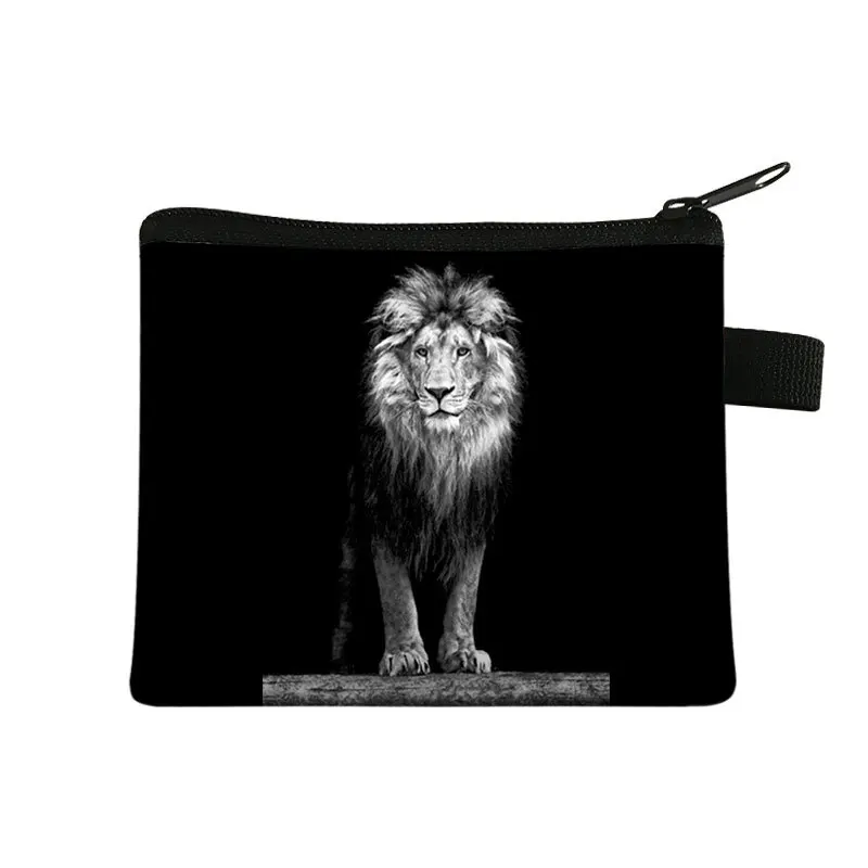 New Coin Purse Black And White Animal Children's Wallet Student Portable Card Bag Coin Key Storage Bag Large Capacity Hand Bag