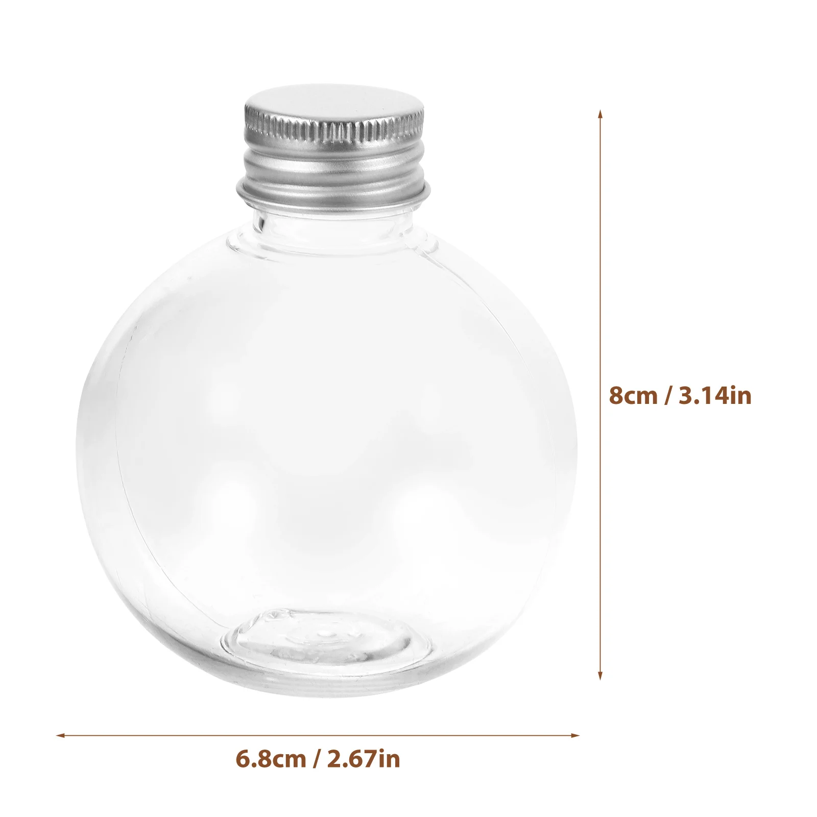 25pcs 150ml Empty PET Clear Bottle Transparent Plastic Bottles Round Bulb Shape Bottle Water Bottle For Home Decoration