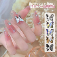 20PCS Half Butterfly Wings Nail Art Rhinestone Charms Accessories Manicure Decor Parts Nails Decoration Materials Supplies Tool