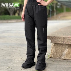 WOSAWE Cycling Rain Pants Men Reflective Rain Pant Waterproof MTB Bicycle Outdoor Sports Multi-use Hiking Camping Rain Trouser