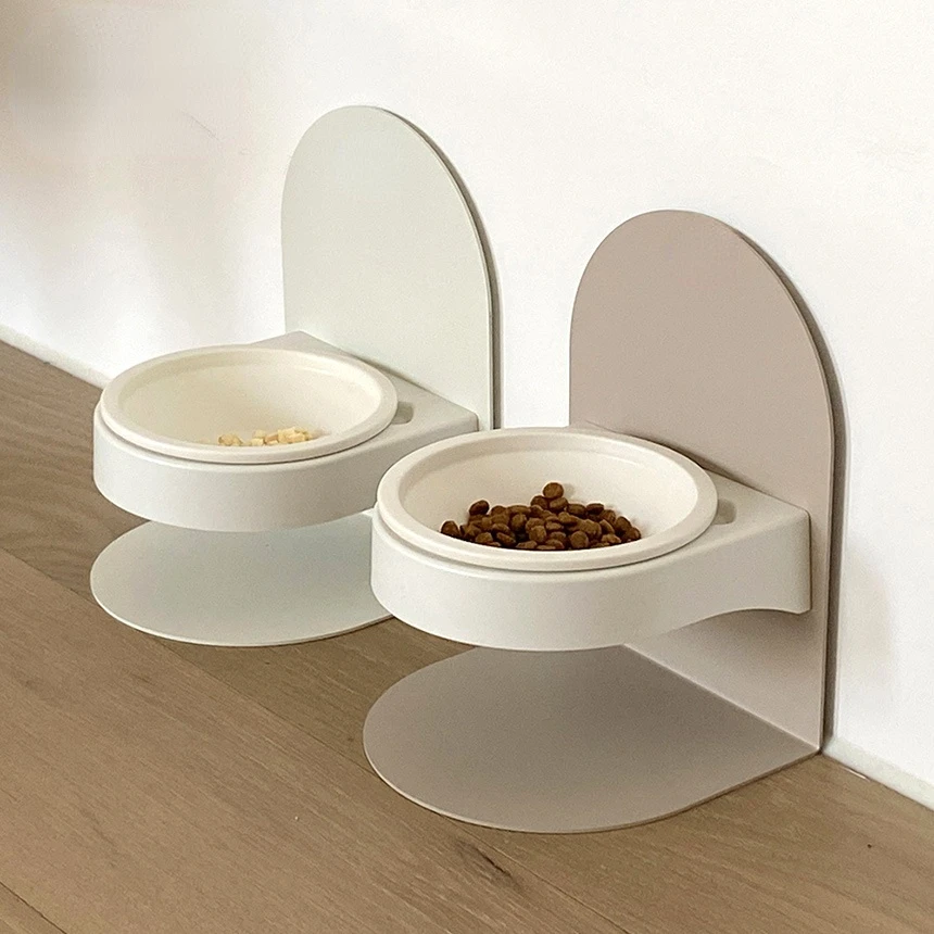 Pet Cat Dog Magnet Table Adjustable Height Modern Ceramic Bowl