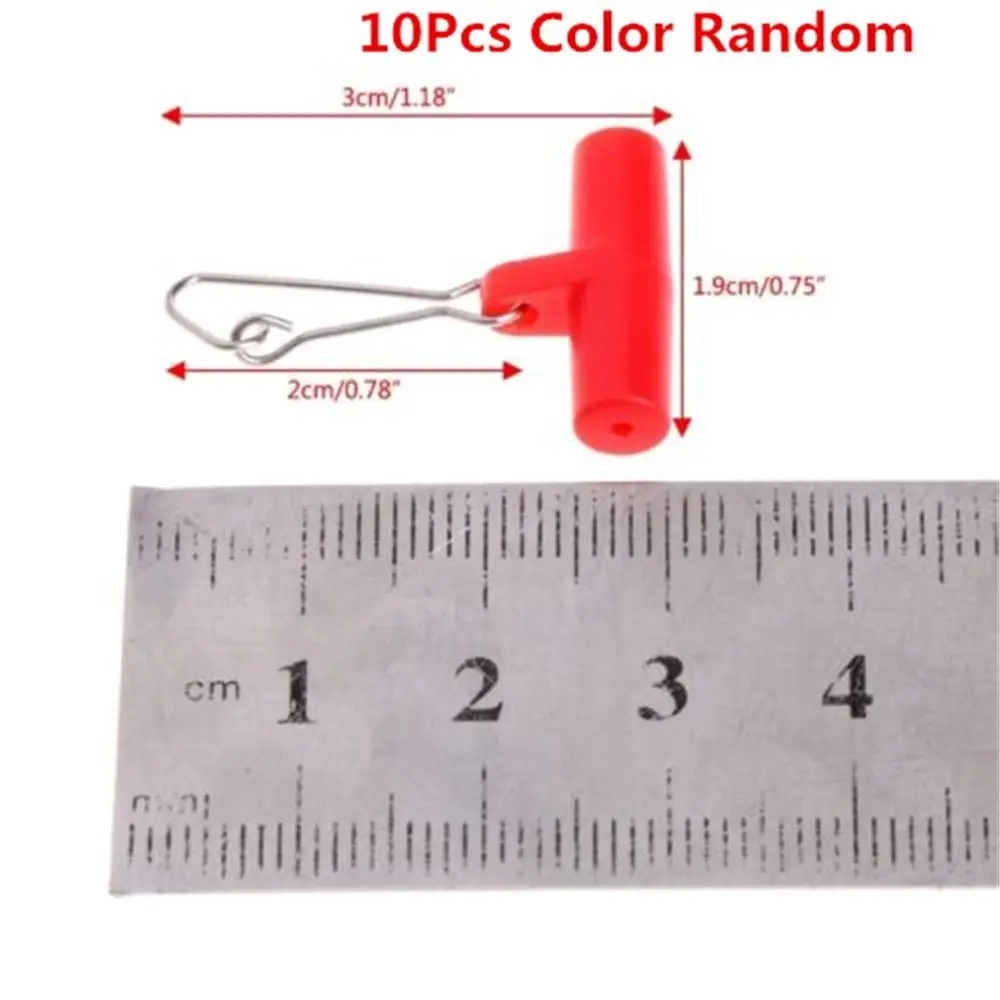 Plastic Head Color Random Fishing Tools with Snap Hook for Braid Fishing Line Swivels Sinker Slip Clips Swivel