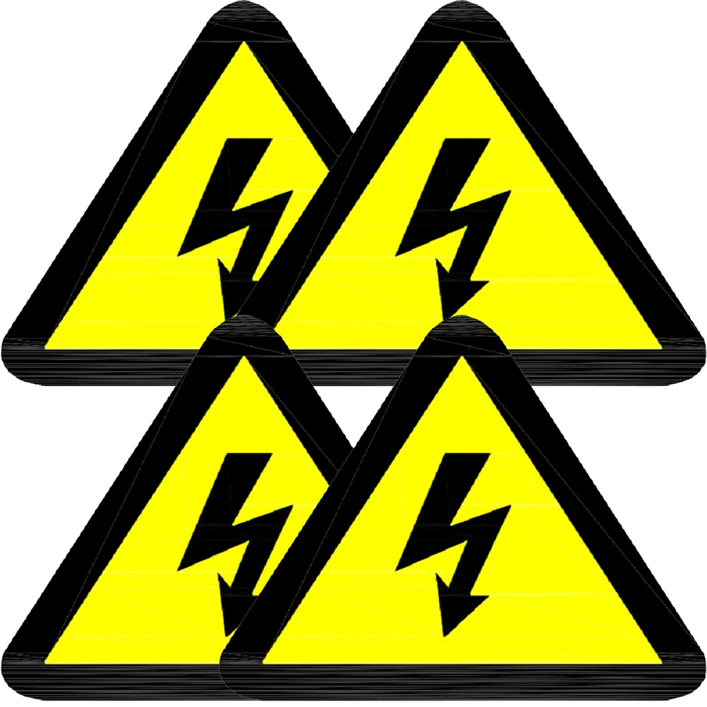 20 Sheets Logo Stickers Electrical Warning Sign Small Danger Decal Shocks Label Equipment Caution