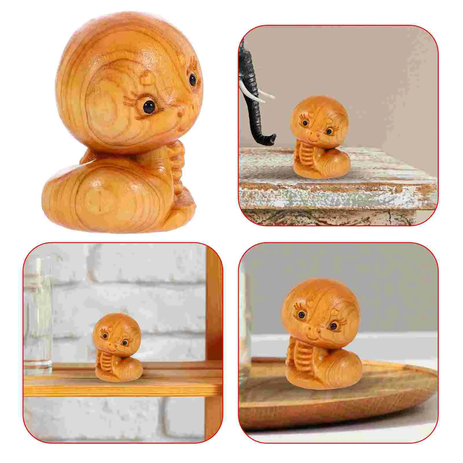 

Wood Carving Snake Ornaments Toddler Toys Crafts Cognitive Prop Baby Sticker Reborn Dolls