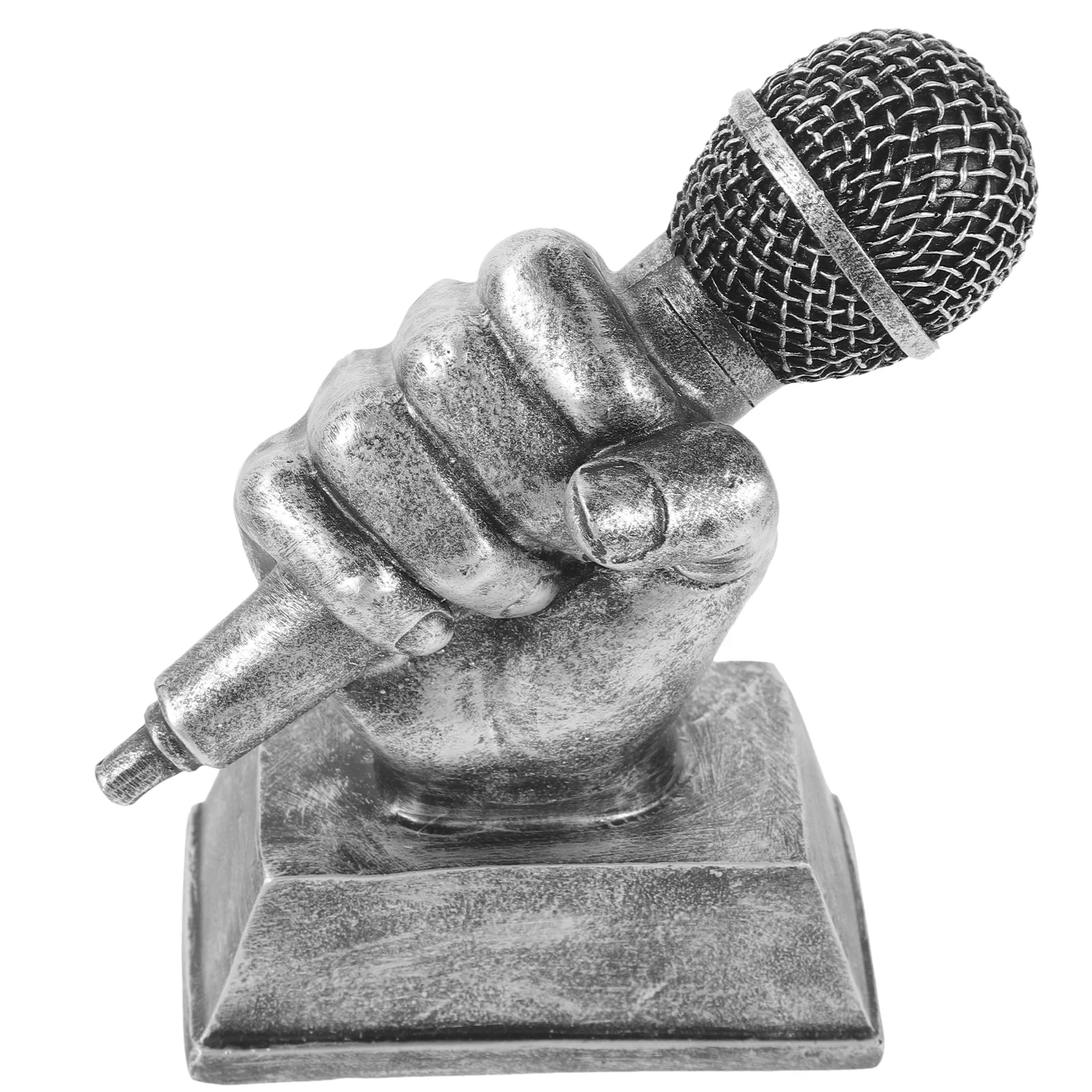 Music Trophy Vintage Decor Party Sculpture for Competitions Karaoke Resin Award Trophies Student Microphone Mini