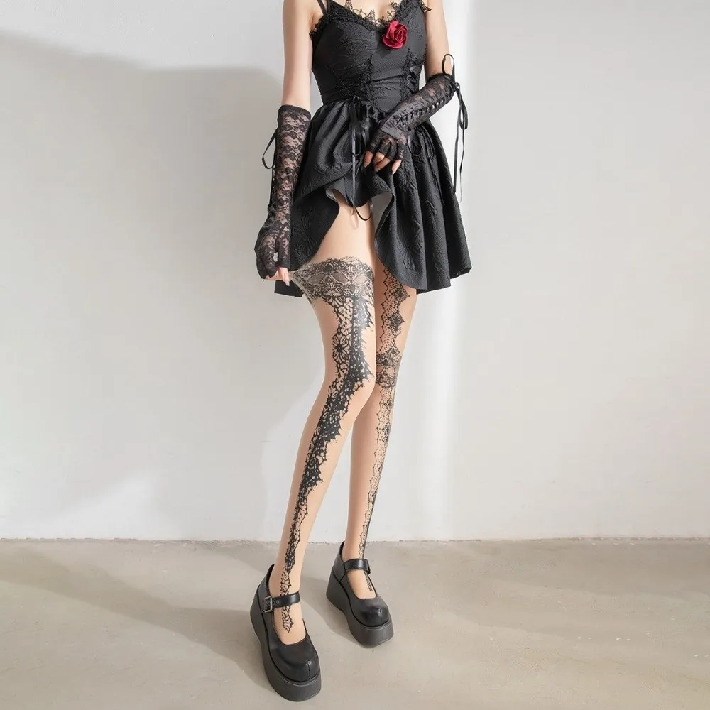 Irregular Pattern Women's Tights Sweet Cool Breathable Printed Stockings Personality Fashion Elasticity Women's Pantyhose