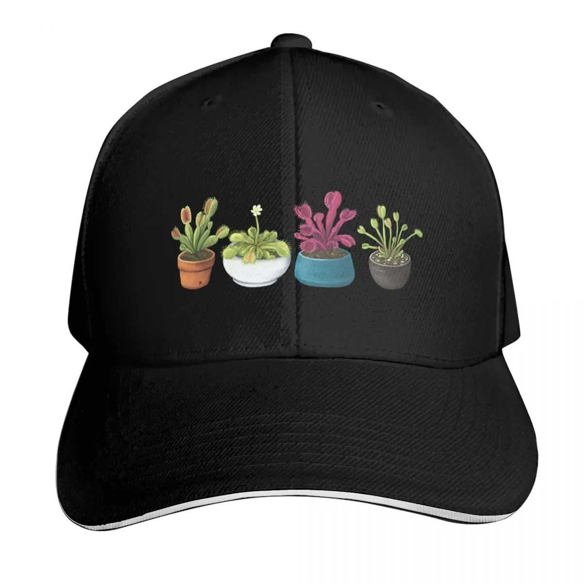 Venus Fly Trap House Plant Sticker Pack Baseball Cap Gift for Him Her Casual Daily Wear Quick Dry Performance
