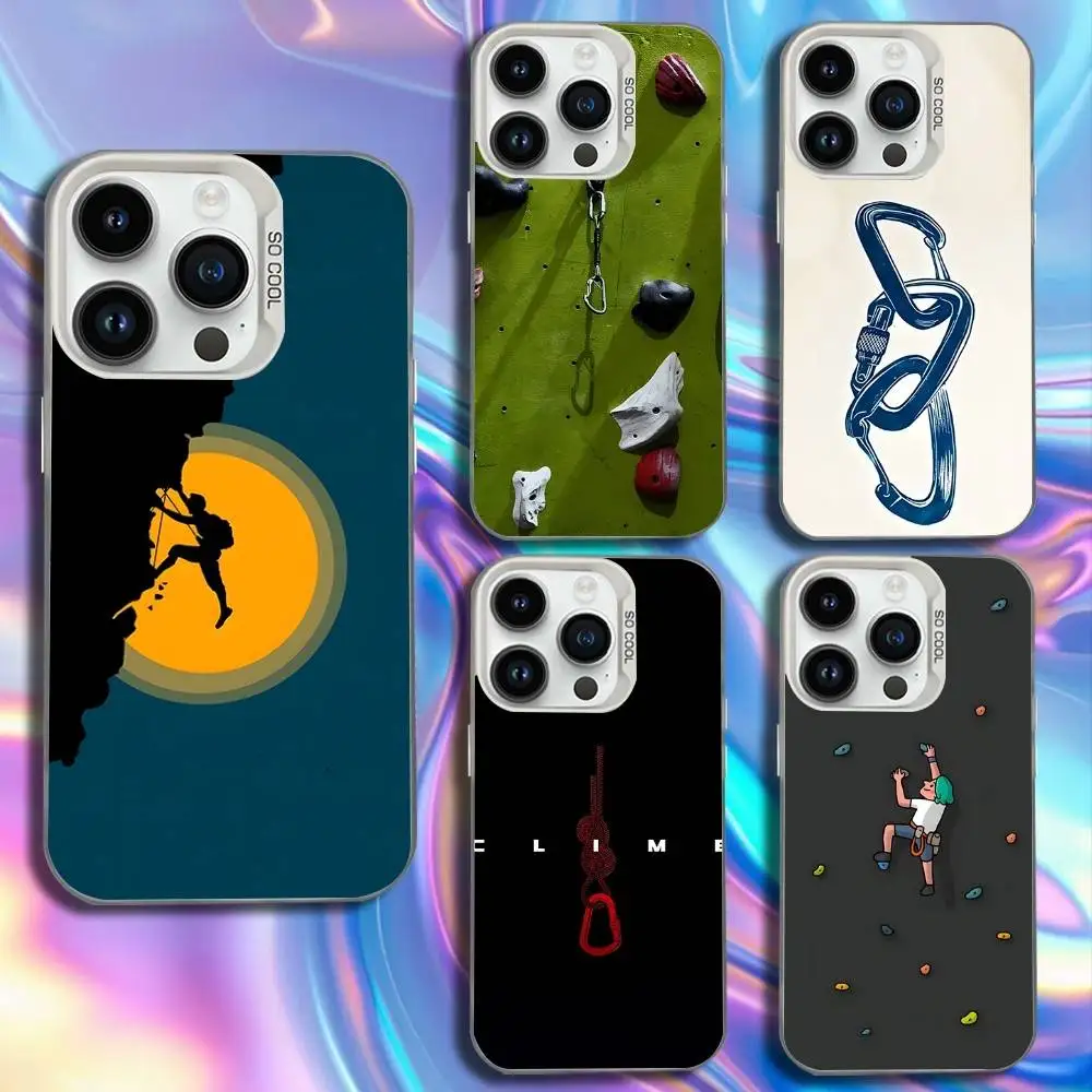 

Rock Climbing Wall Phone Case For iPhone 17,16,15,14,13,12,11,Mini,Pro,SE,MAX White Matte Shockproof Cover