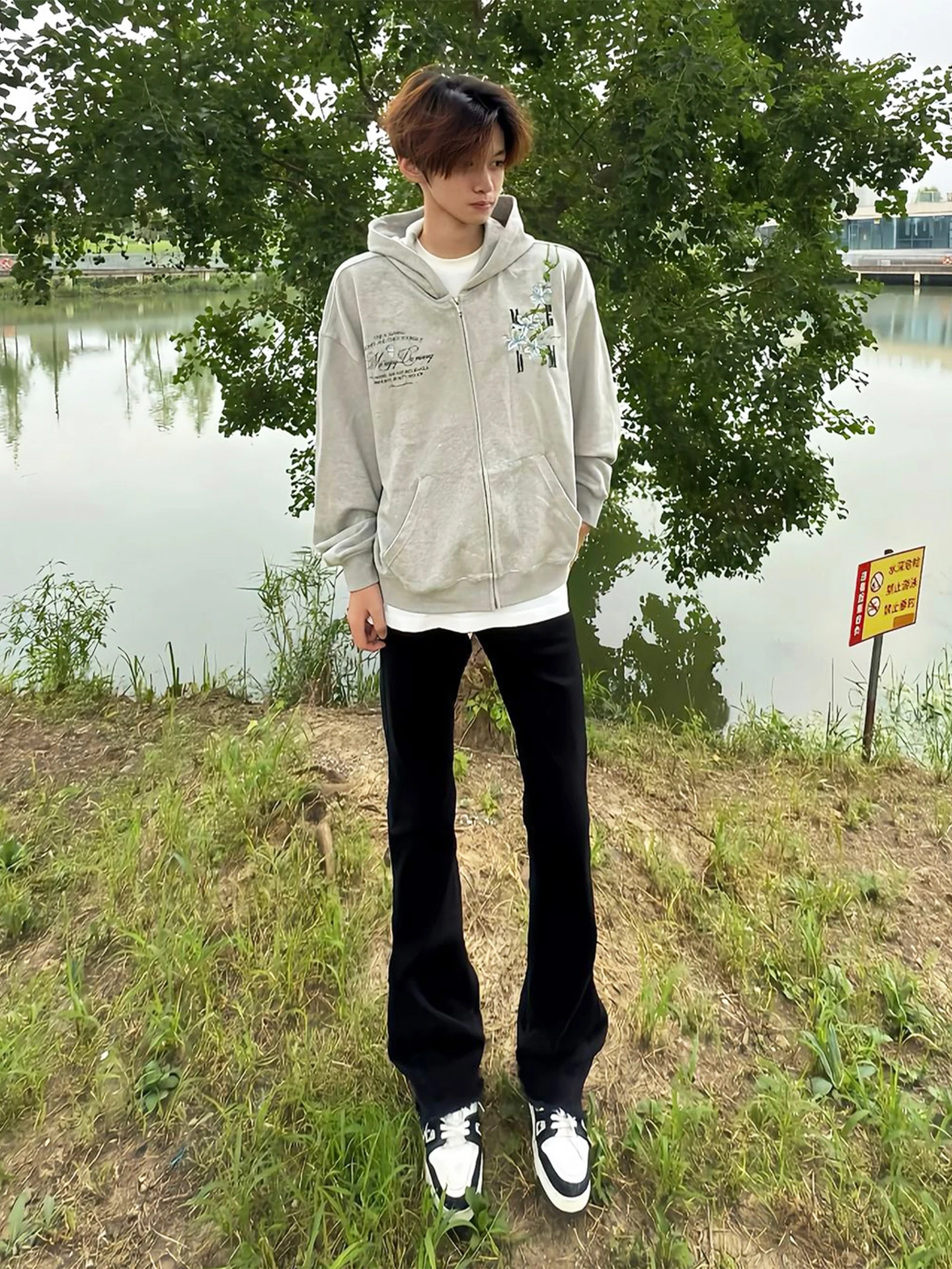 

Cleanfit Black Men's Straight Leg Jeans Slim Fit High Waist American Street Style Casual Wear Resistant Wear Summer Jeans