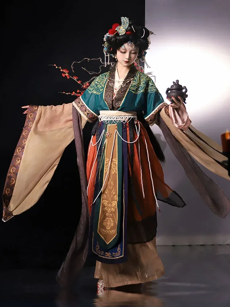 فستان هانفو للنساء الصيني التقليدي أزياء الهالوين التأثيرية المطرز العتيق هانفو 6 قطع مجموعات فستان حفلة عيد ميلاد XL