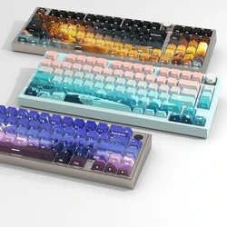 Teclas pbt de doble disparo, juego de teclas personalizadas con luz del amanecer, teclas de retroiluminación para interruptor MX, tapa de teclado mecánico, 125