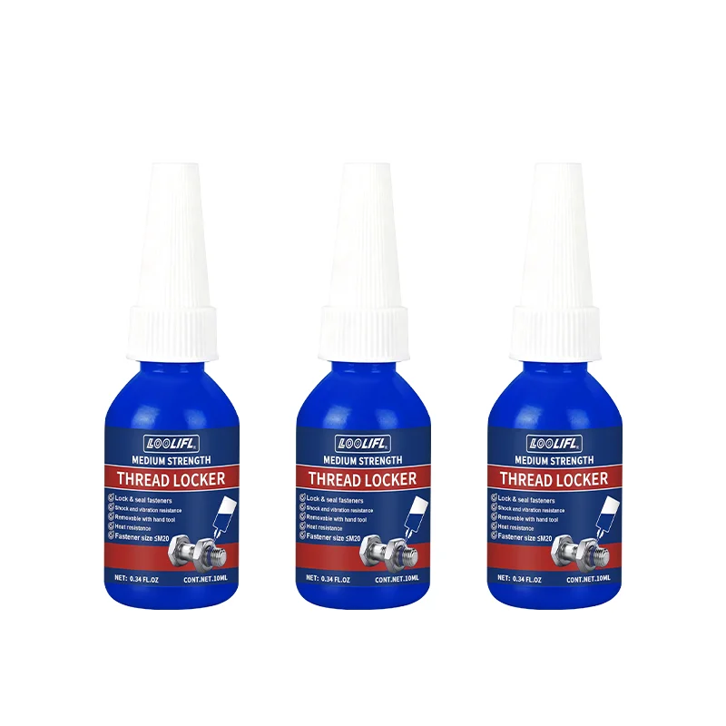 , 243 gemiddelde sterkte 10 ml-50 ml schroefdraadborgmiddel, industriële lijm, verwijderbaar, anti-losmaken, antislip, waterdicht, roestbestendig, oliebestendig, afdichting schroefdraadborgmiddel,