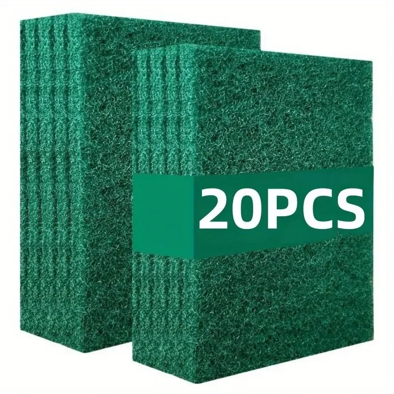 Paquete de 20 Esponjas de Limpieza de Microfibra Verde - Cepillo de Fregado de Cocina de Poliéster - Cepillo para Lavar Platos - Cepillo para Limpiar Estufas - Ret