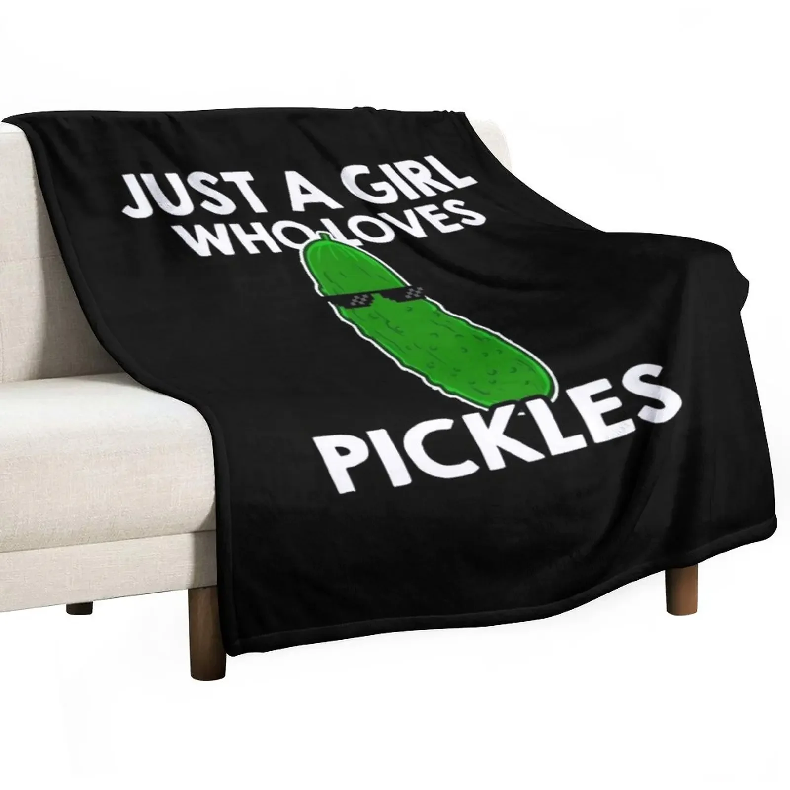 

Just A Girl Who Loves Pickles Throw Blanket Soft Plaid Custom Blankets