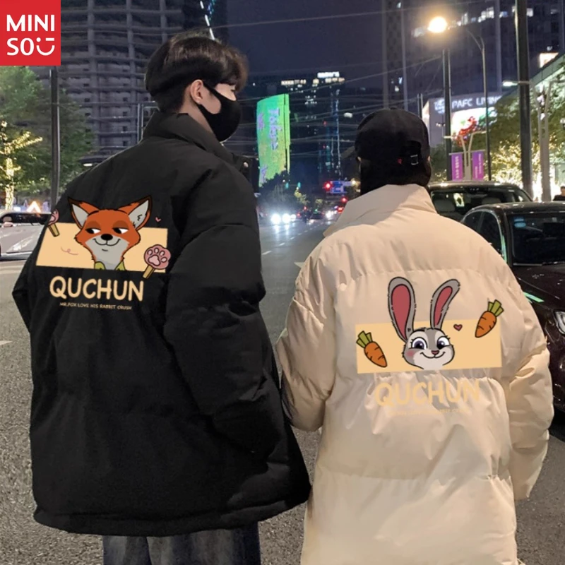 

Miniso Zootopia Judy Nick Puffer, 2025 Winter Coat, Korean Couple Marshmallow Jacket