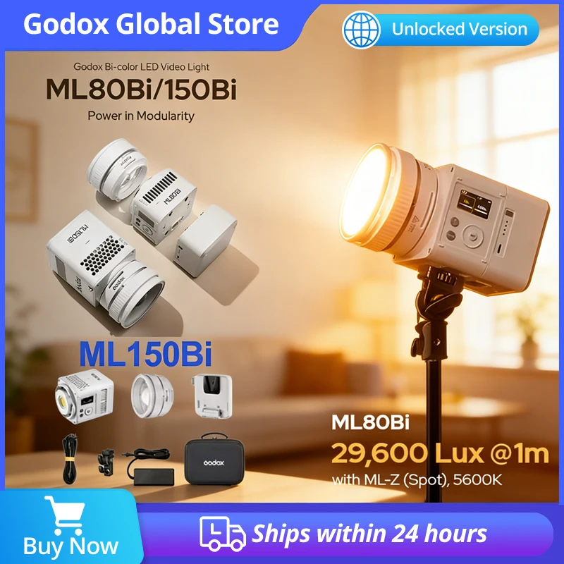 Godox ML80Bi ML150Bi Bi-color LED Video Light for Outdoor Photography Filmmaking And Recording Bi-Color Lighting