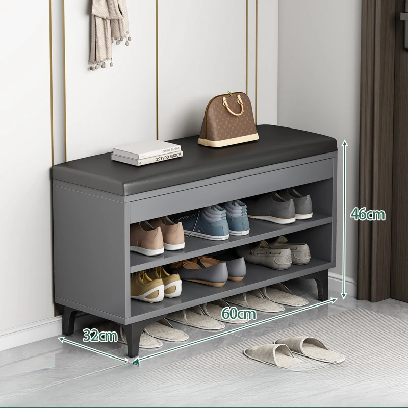 Shoe Rack Stool Integrated Simple Home Door Can Sit Shoe Cabinet Type Soft Bag Change Shoe Stool Italian High-end Rack