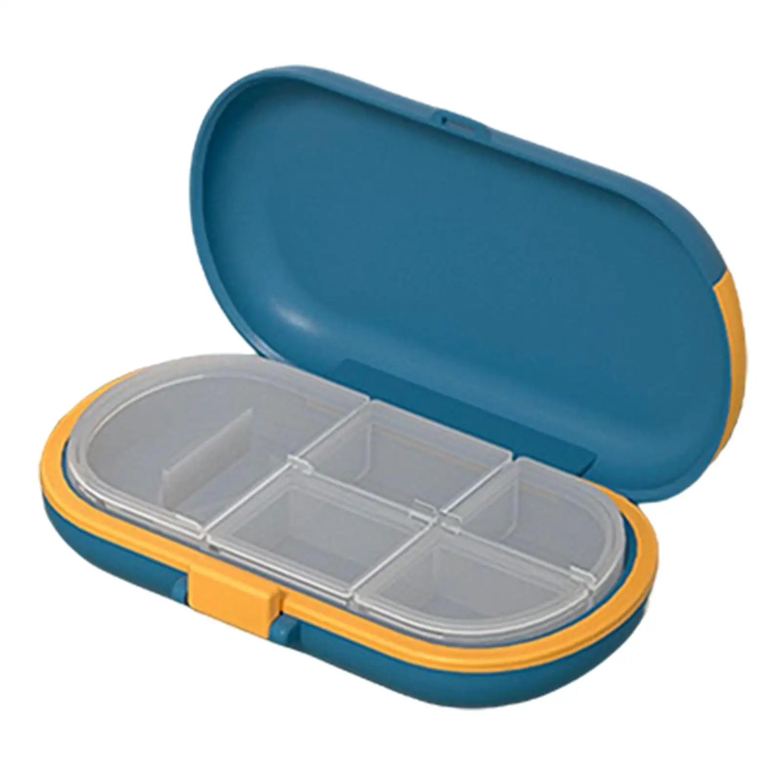 Pocket Pill Box 7 Day Organizer with Blade Medicine Storage Case 4 Compartments for Adults Kids
