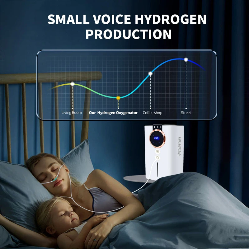 SPE PEM مولد الهيدروجين آلة استنشاق التنفس متعددة الوظائف جهاز استنشاق الهيدروجين 300 مللي 900 مللي وضع النوم الليلي بالغاز البني #5