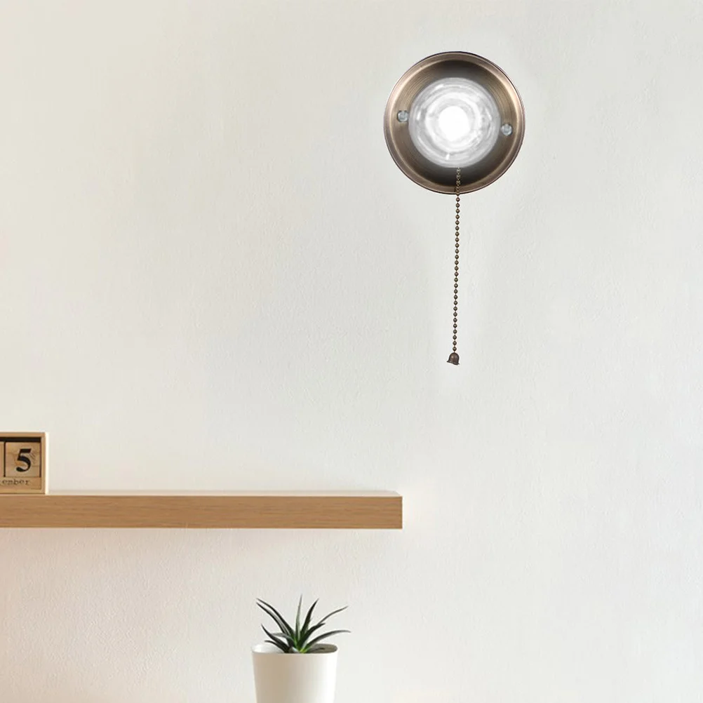 

2Pcs Vintage Pull Chain Lamp Socket E27 Wall Mount Holder Retro Light Bulb Socket DIY Fixture Ceiling Light Lamp Holder