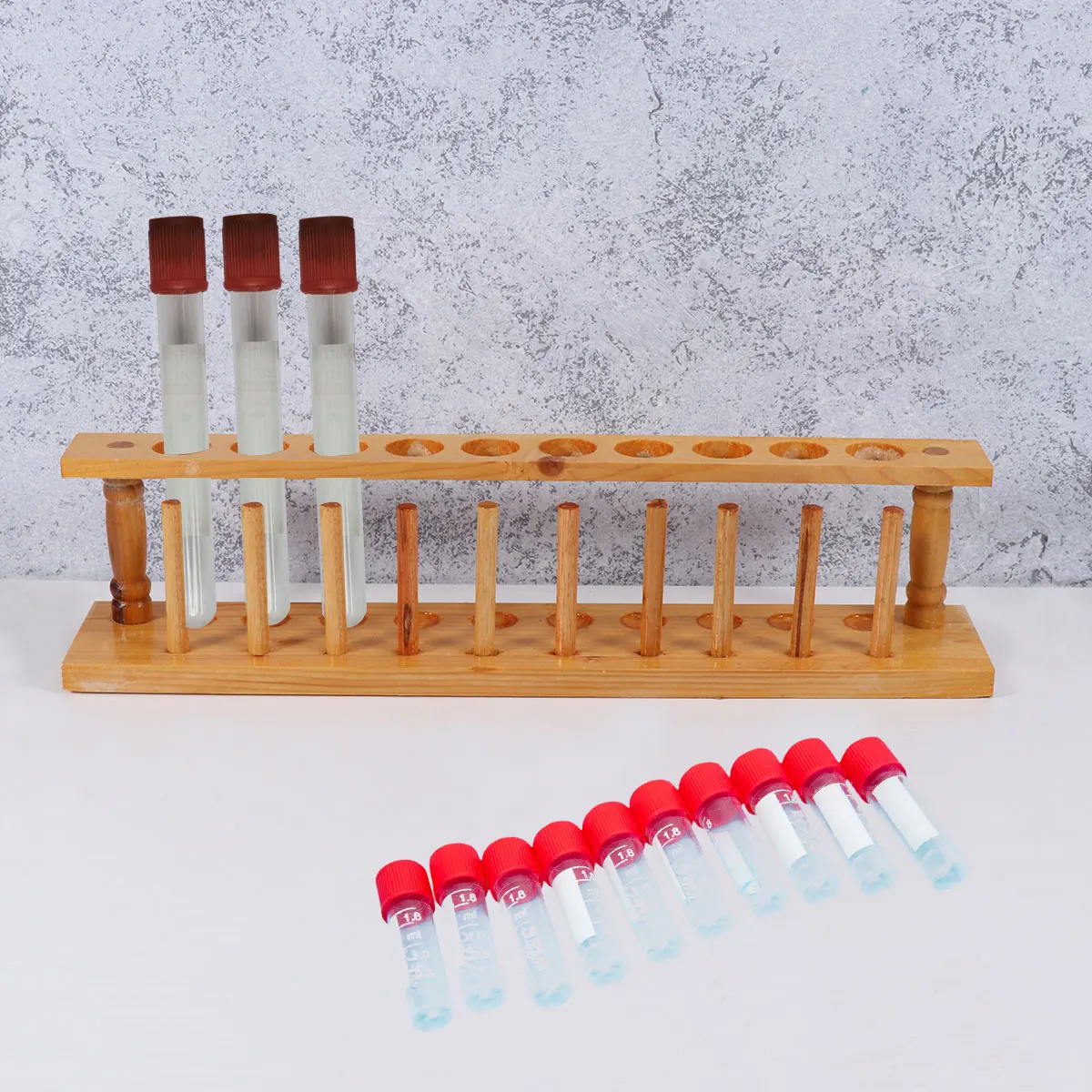 

Wooden Test Rack 10 Laboratory Supplies Holes Reusable Laboratory Supplies Bamboo Stand Tube Holder