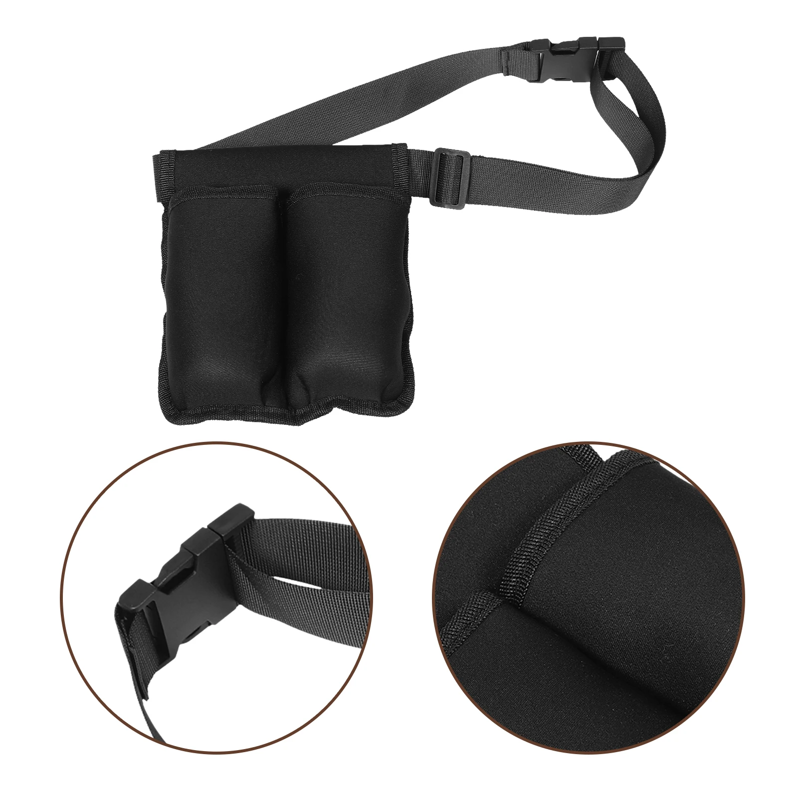 

Physiotherapist Fanny Pack Essential Oil Holder Case Black Diving Fabric Massage Supplies Portable Bottle Storage Tool
