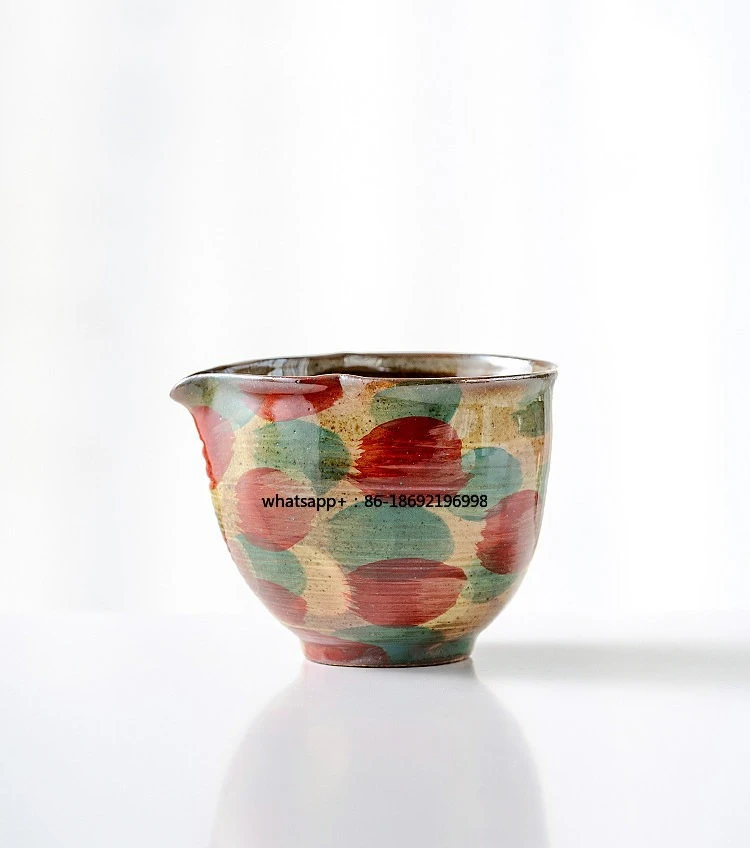 

Чайный набор из грубой керамики с тонким ободком, расписанный вручную, в стиле Фэйр Кап, для чаепития Кунг-фу, женский, с подглазурной росписью, для домашнего использования