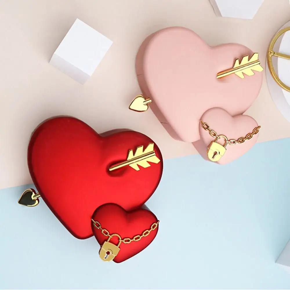 Surprise Dust-proof Jewelry Display Box Creative Luxury Earrings Case INS Heart-piercing Gift Packaging Box Wedding