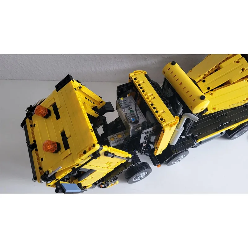 MOC-152688 novo modelo urbano blocos de construção de caminhão misturador de concreto, 3075 peças, presente de brinquedo de natal de aniversário para meninos e crianças