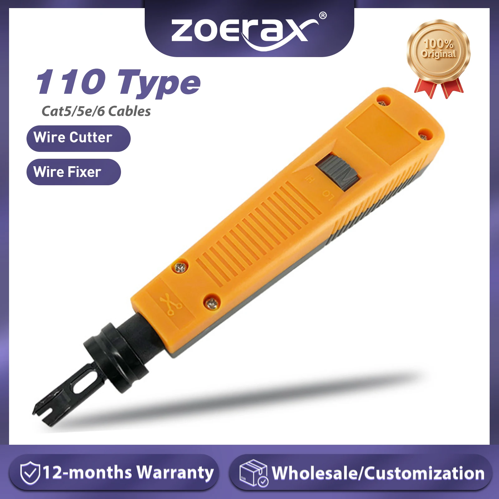 ZoeRax Punch Down Tool with 110 Blade Type for Ethernet Punch Down Block Keystone Jack & Network Wire Cable Repair