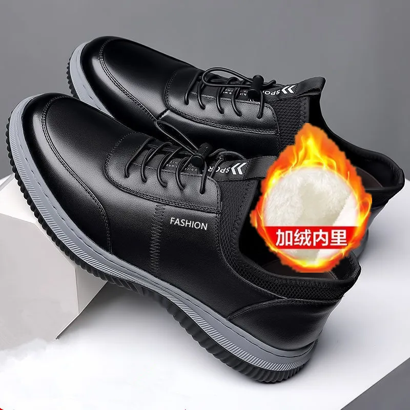 Black Hot Sale Breathable Men Casual Shoes Fashion Brand Classic Casual Men Pu Leather Shoes