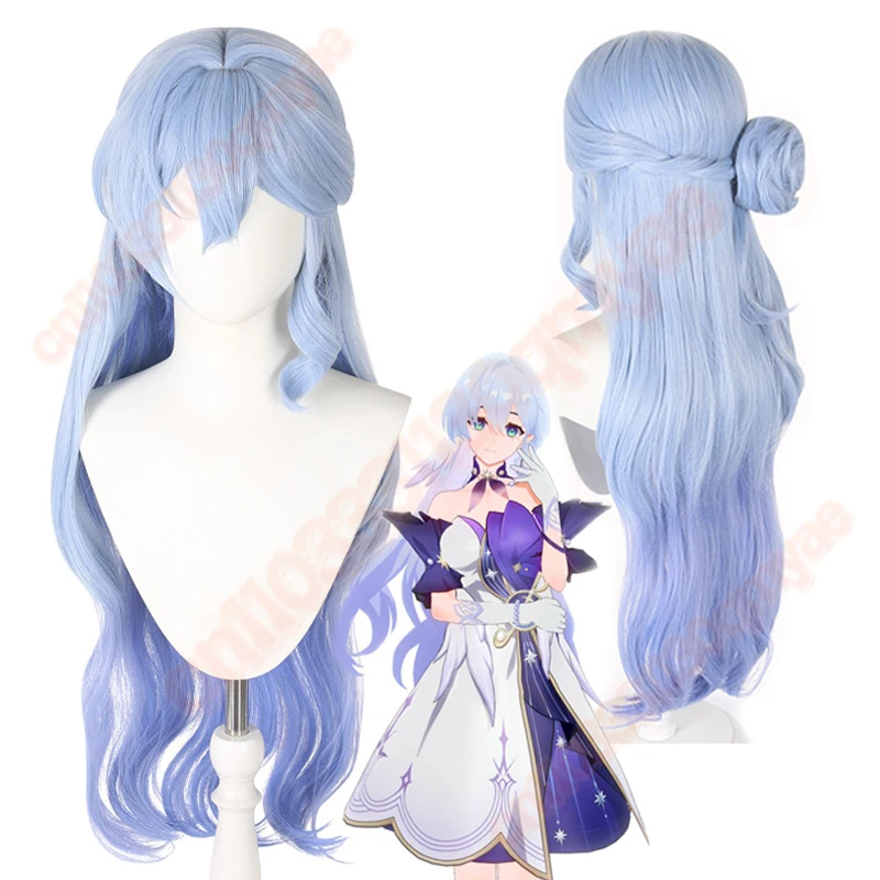 Honkai Star Rail Robin Cosplay Perücke 96 cm langes blaues Haar Sänger Sonntag Halloween Party für Frauen Mädchen