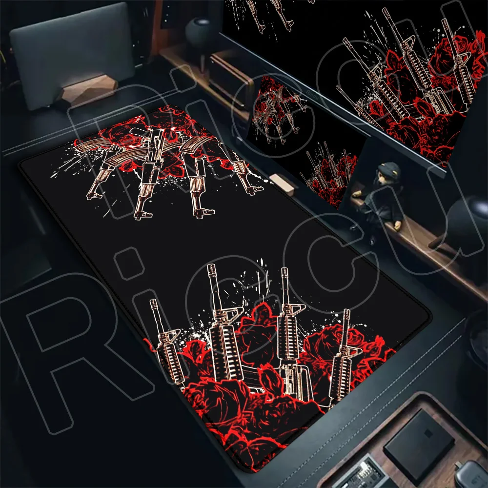 

HD printing Flowers AK M4 Mouse Pad Large Computer Office Game Table Mats XXL Gaming Keyboard 400x900mm Mousepad Desk Mat Carpet