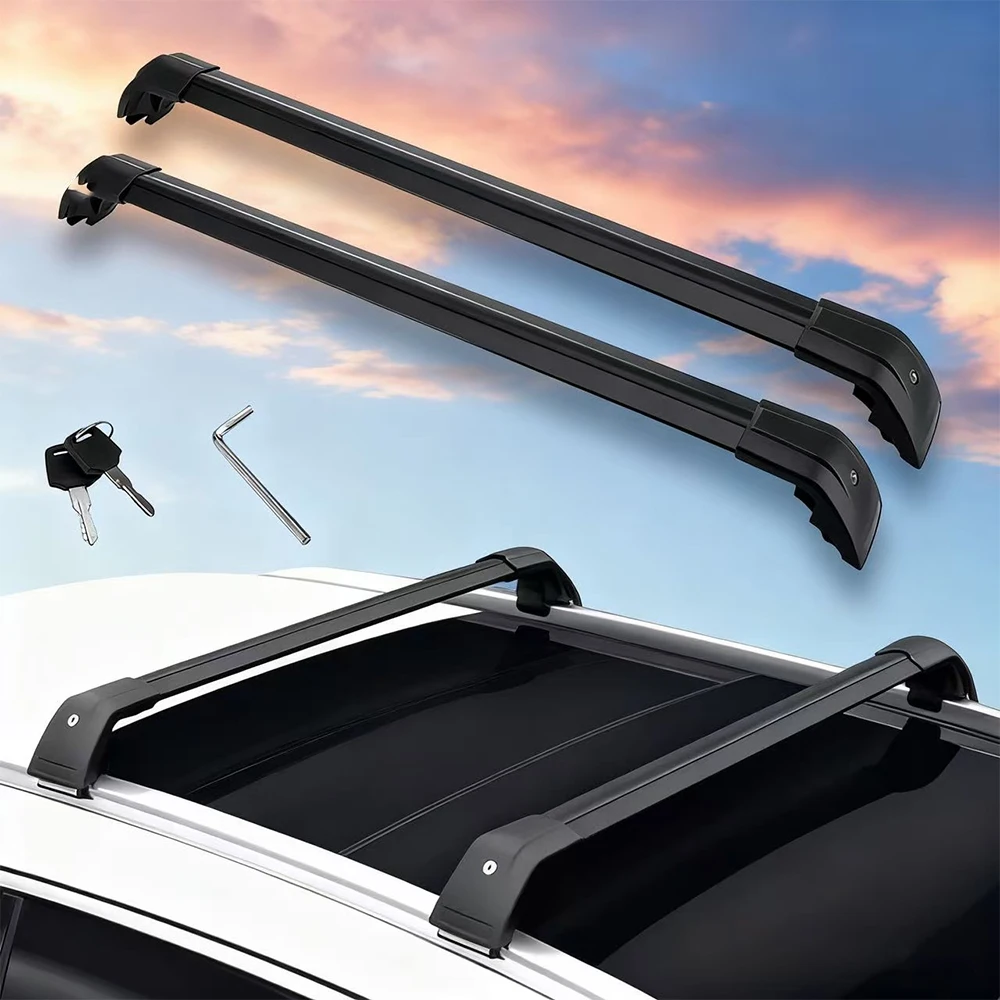 Aluminum Alloy Black 2PCS fit for Chery JAECOO 5 J5 petrol 2024 2025 Lockable Roof Rail Rack Crossbars Cross Bars