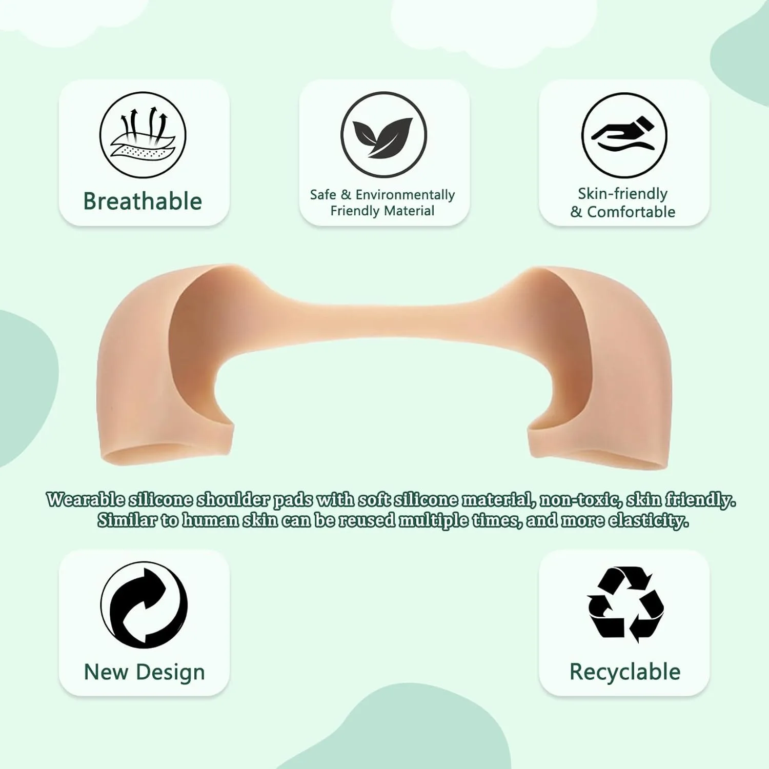 Spalline innovative in silicone per donne e uomini, riutilizzabili e antiscivolo, perfette per la tua camicia