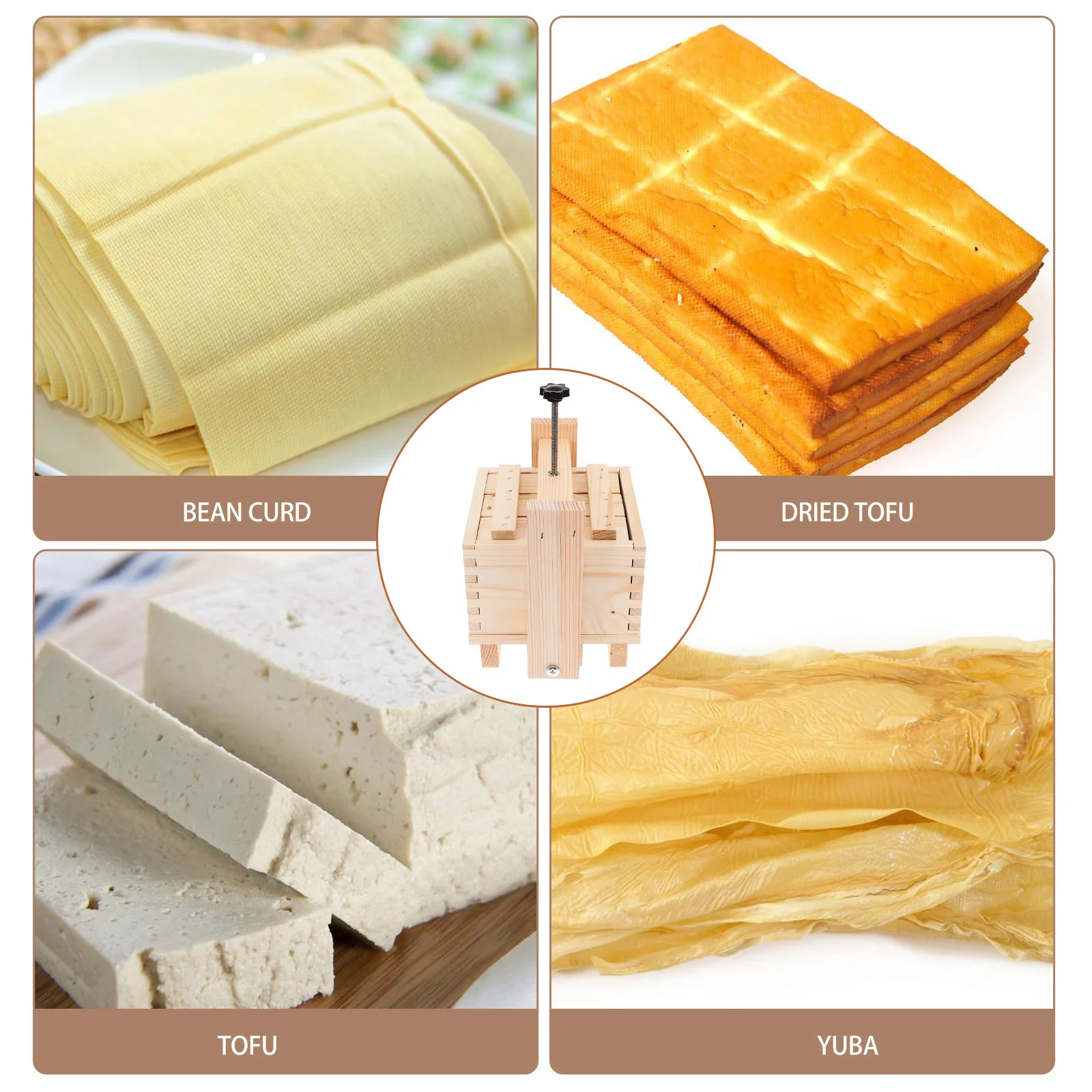 

Homemade Tofu Maker Making Press Mold Wood Kitchen Supplies Wooden Presser Mould