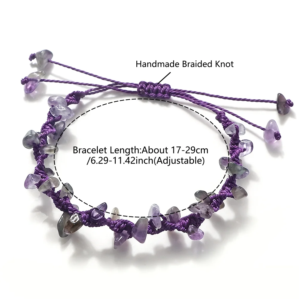 Handmade Natural Stone Braided Bracelet, Boho Style Gift
