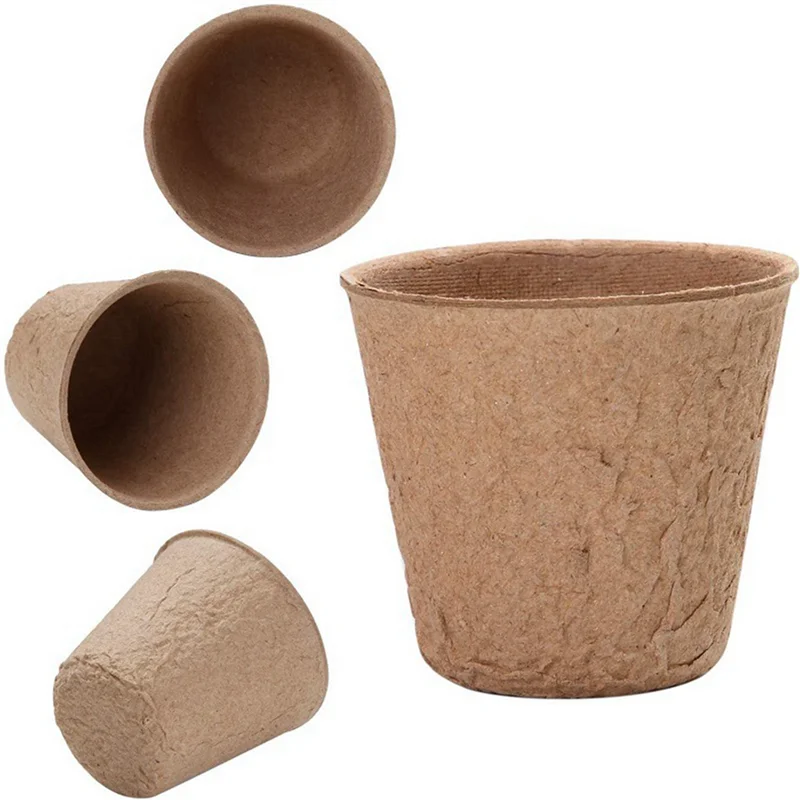 

ABAH-Peat Pots, 120 Pcs 3 Inch Seed Starting Pots Round Nursery Pot, Biodegradable Plants Pots With Bonus 80 Plant Labels