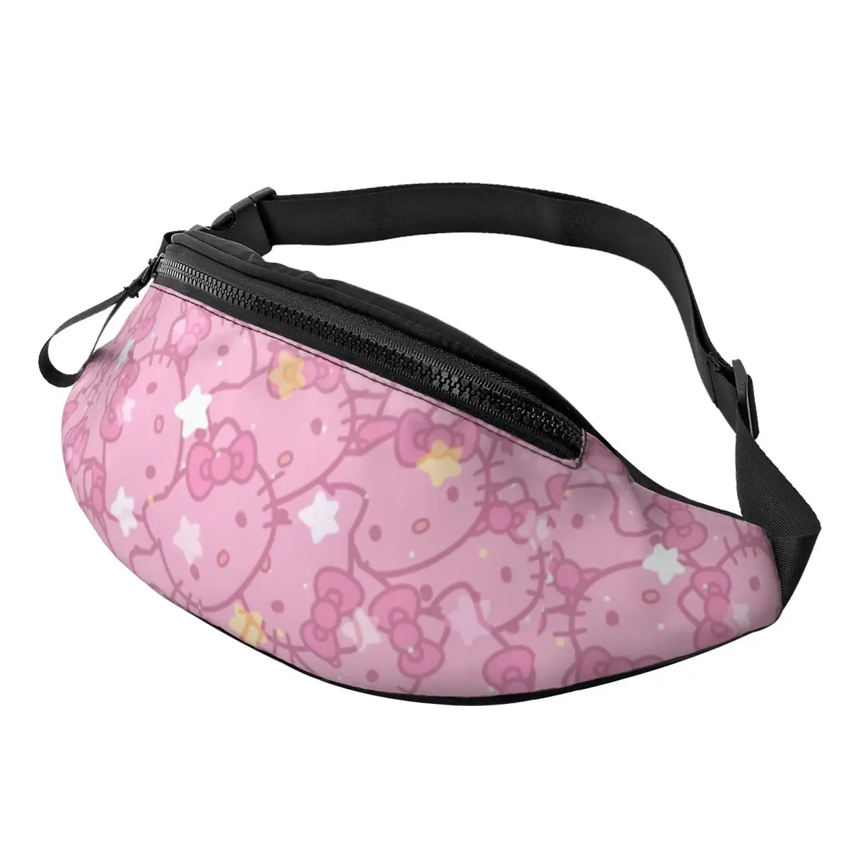 Custom Casual Sanrio Kitty Hello Kitty Fanny Pack for Cycling Camping Men Women Cartoon Crossbody Waist Bag Phone Money Pouch